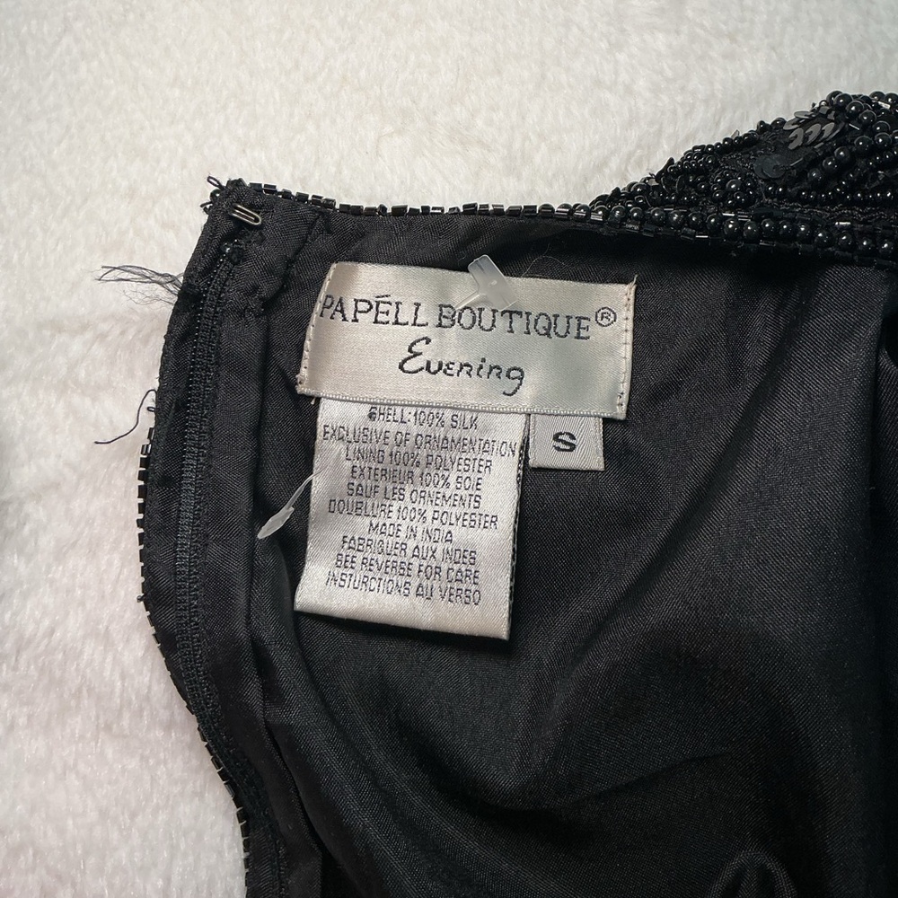 Vintage Black Beaded Short Sleeve Women's Top - Picture 4 of 12